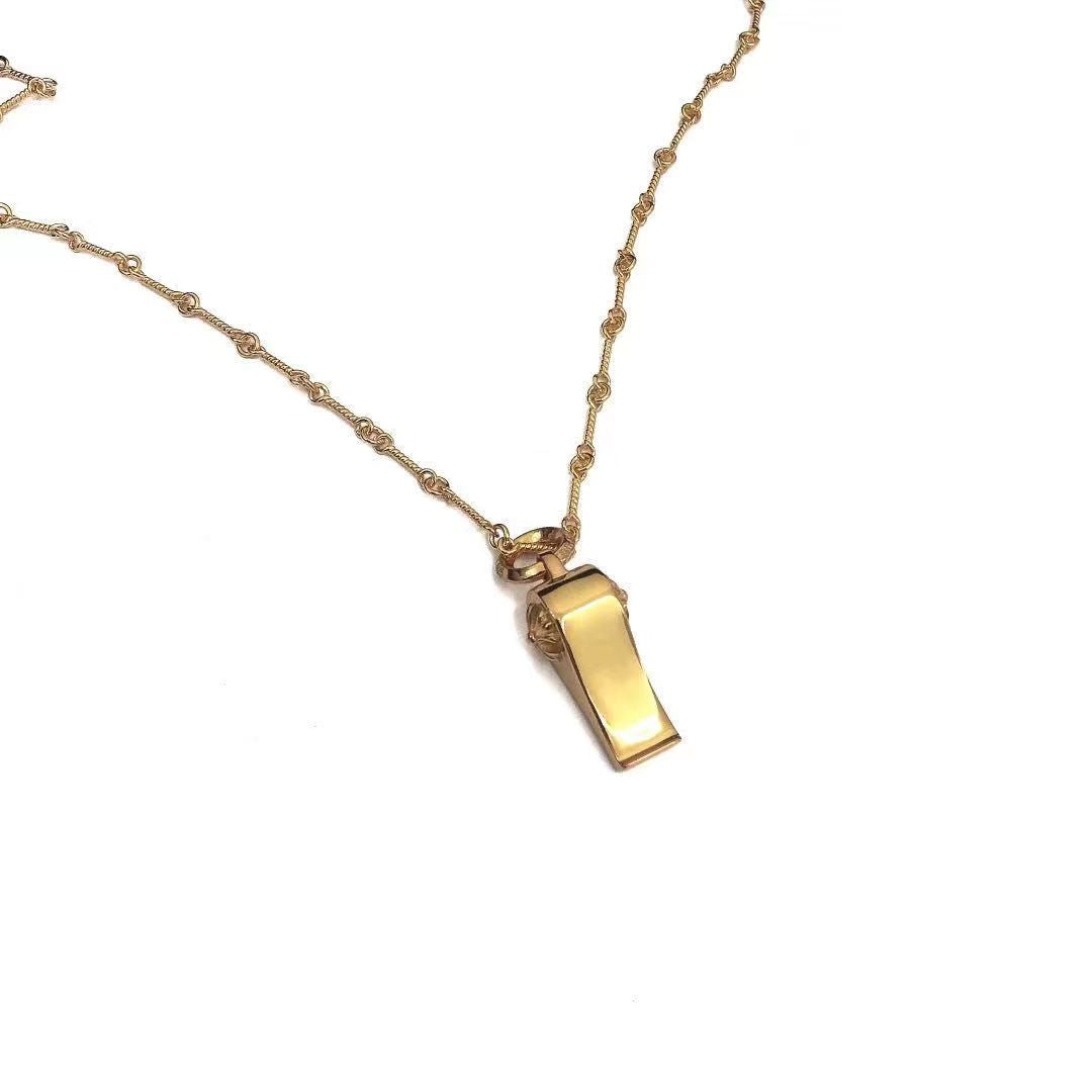Floral Cross Whistle Pendant Necklace detail view