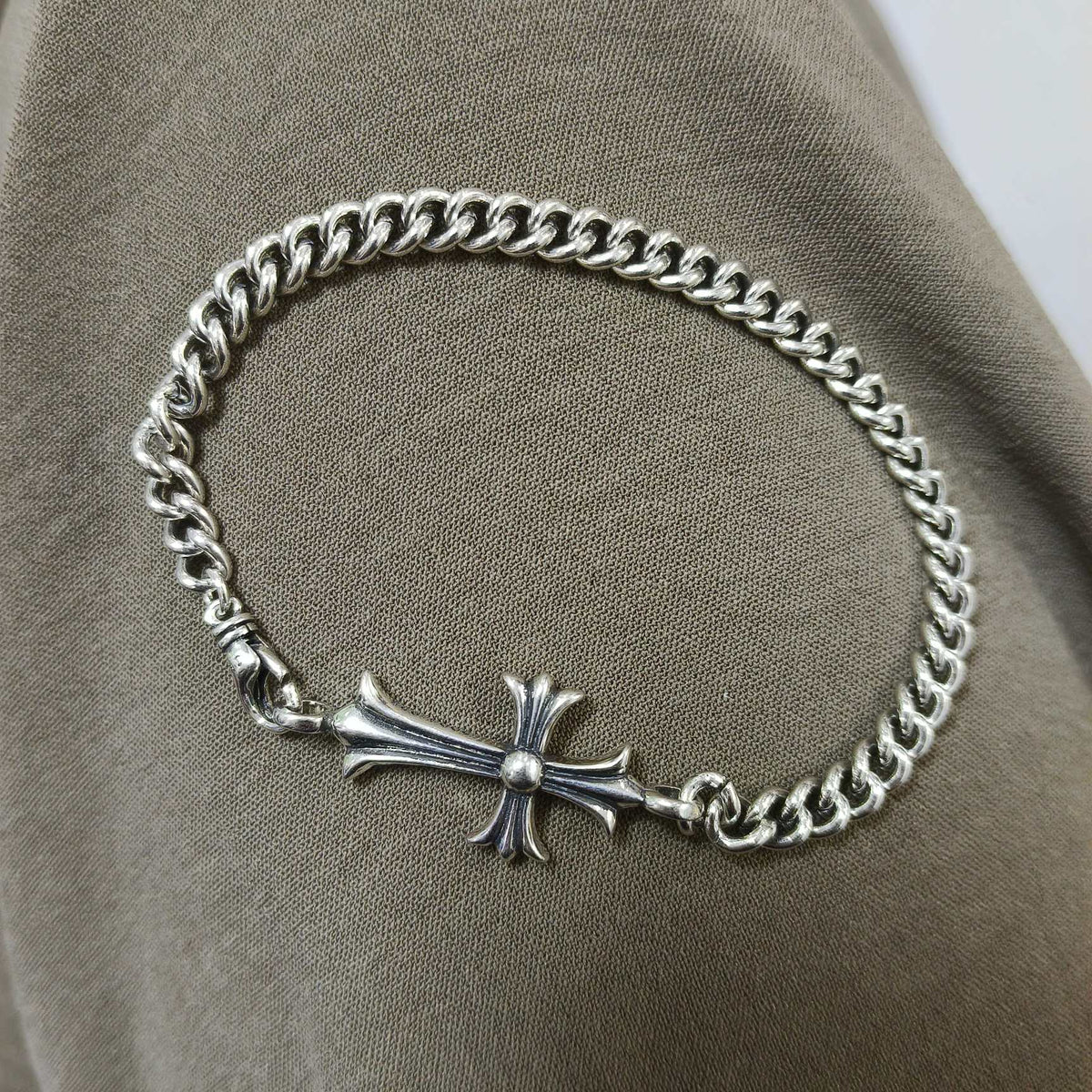 Gothic Emblem Statement Bracelet in Metal-Tone – Design 11 front product view
