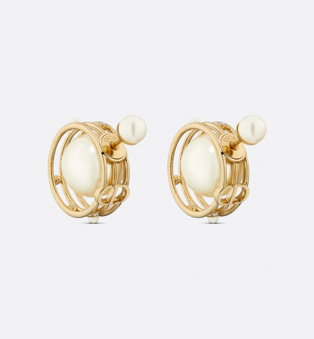 Sculptural Statement Earrings in Polished Metal-Tone – Design 005 detail view