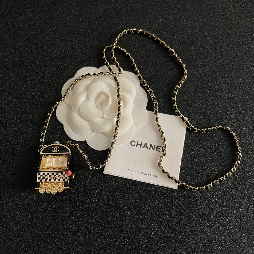 Signature Emblem Pendant Necklace in Polished Metal-Tone – Design 092 detail view
