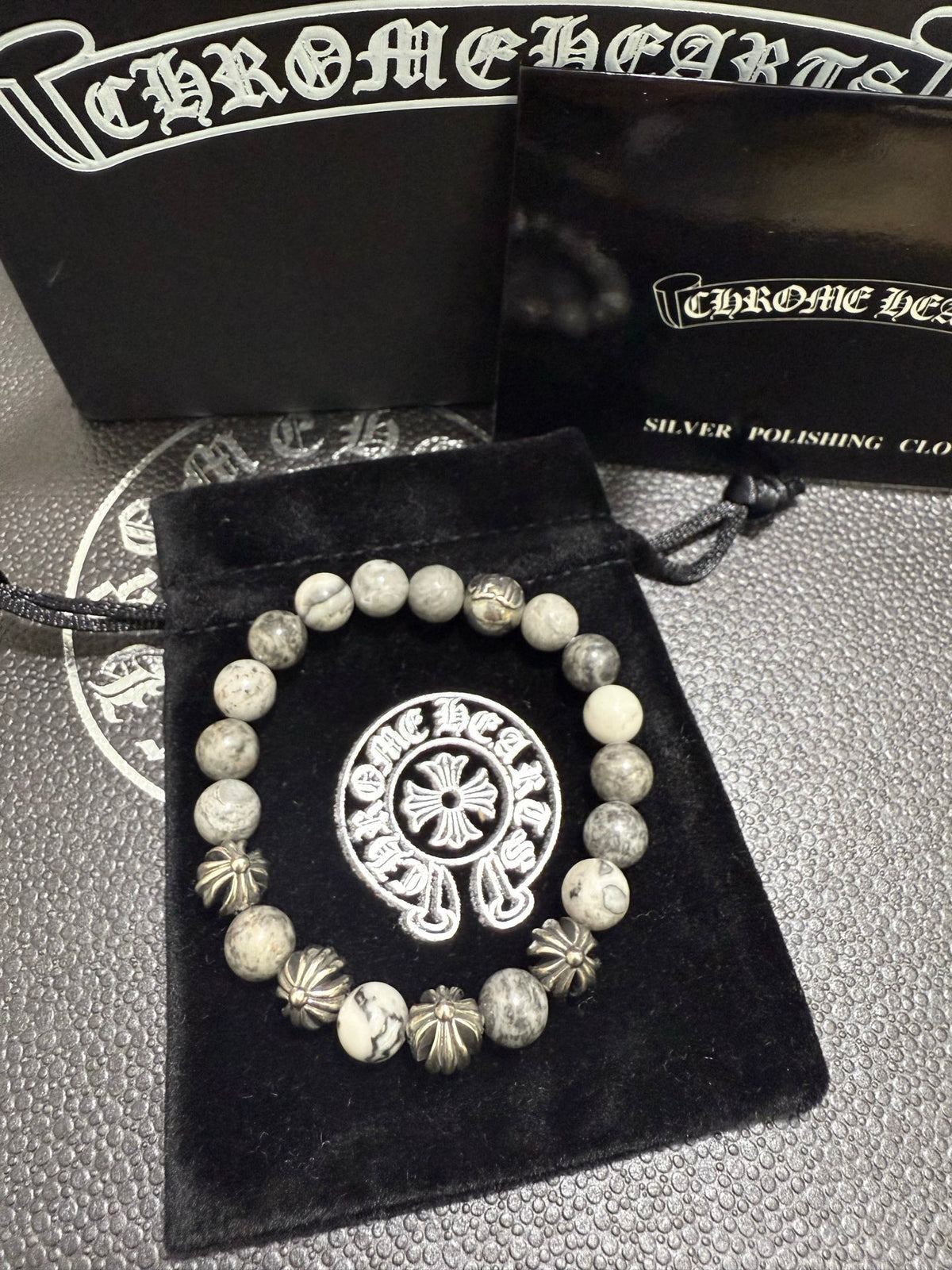 Gothic Emblem Jewelry Accessory in Antique Silver-Tone – Design 01 styled product view
