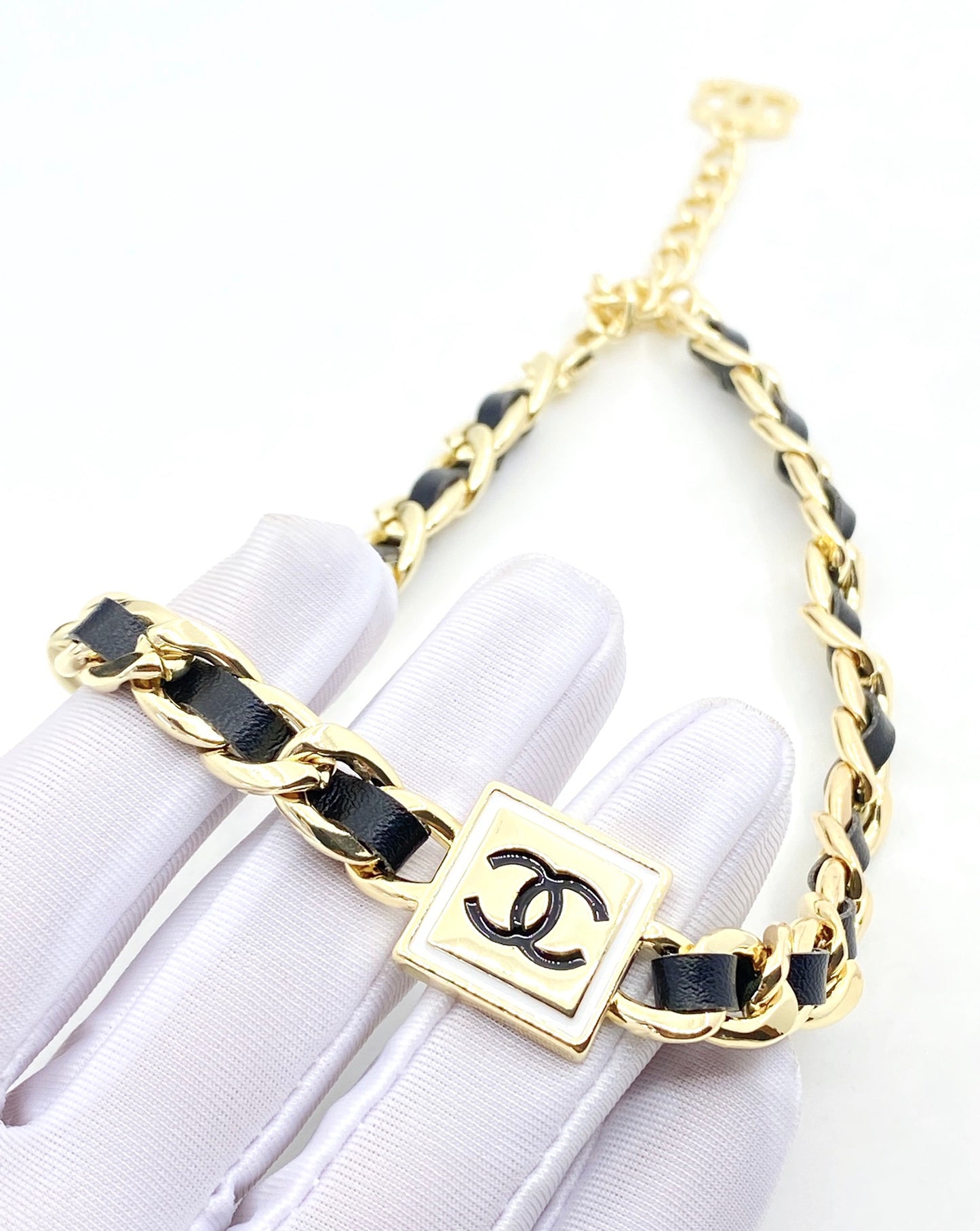 Signature Emblem Bracelet in Black-Tone – Black Detail detail view