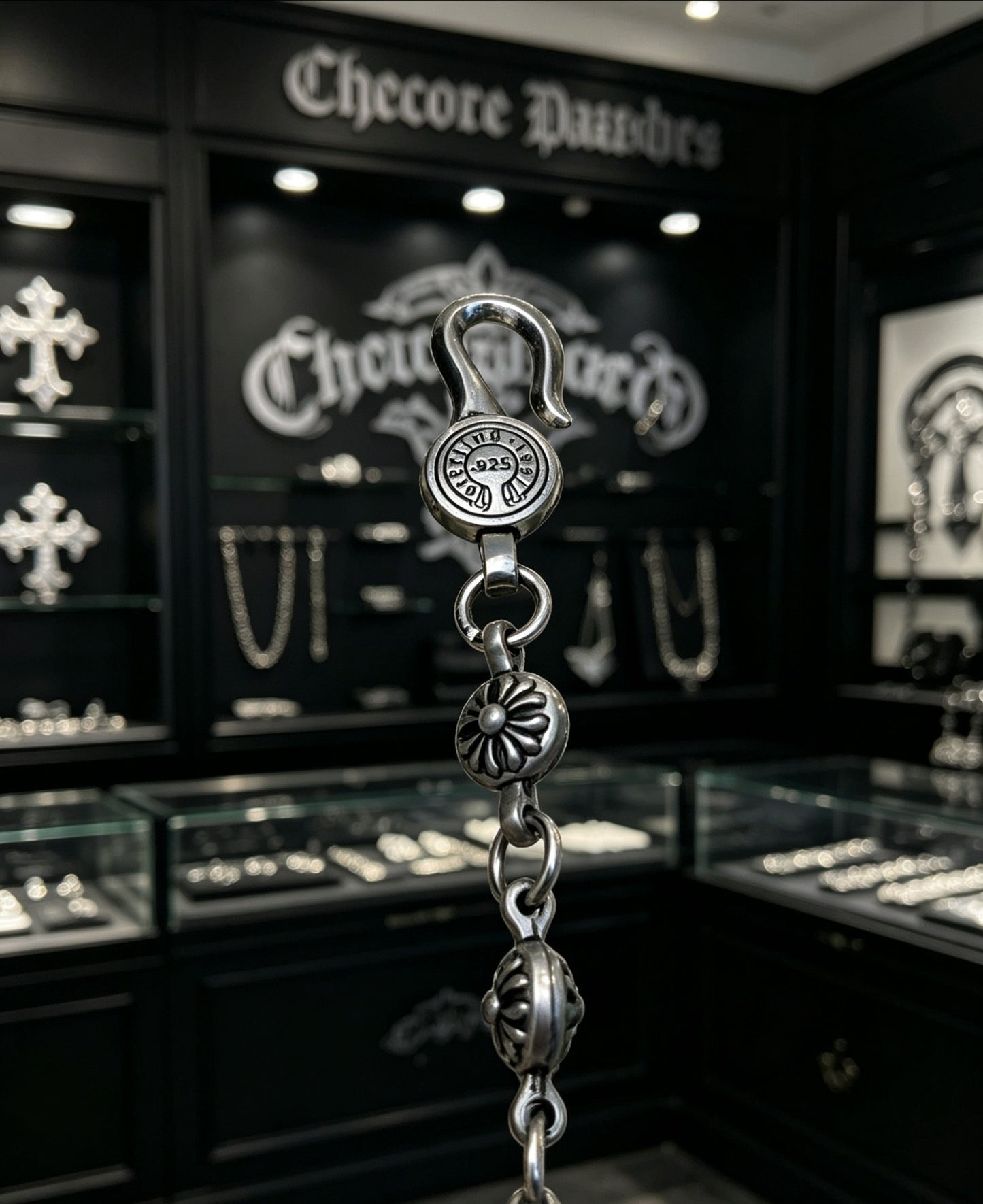 Floral Cross Multi-Use Chain Accessory – Design 06 styled product view