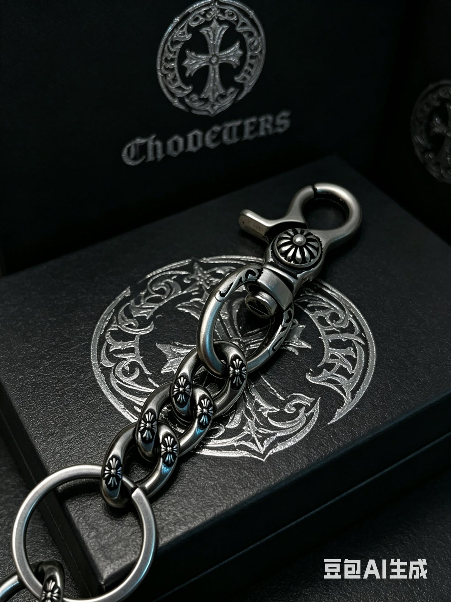 Signature Emblem Jewelry Accessory in Polished Metal-Tone – Design 023 styled product view