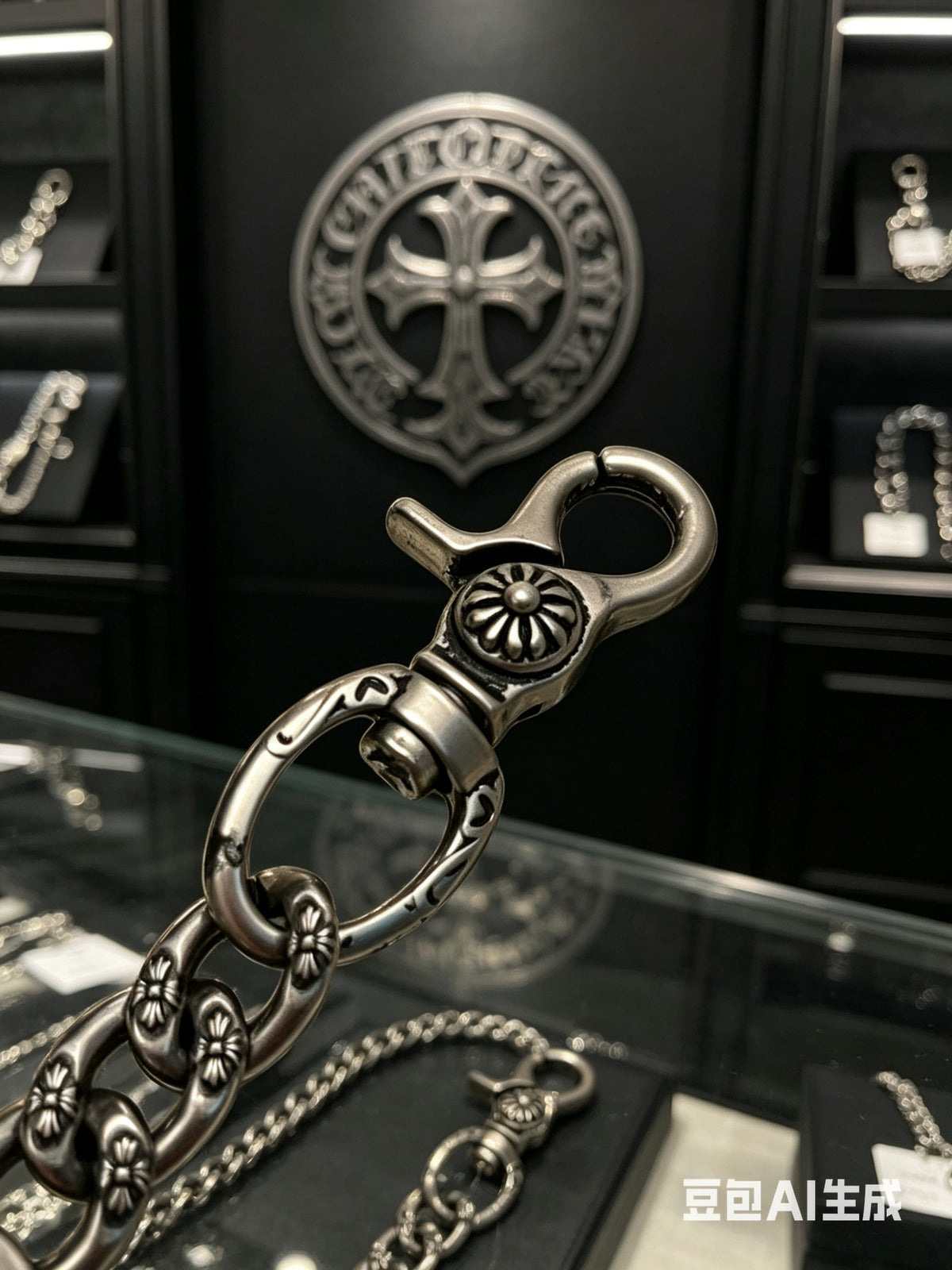 Floral Cross Multi-Use Chain Accessory – Design 08 styled product view