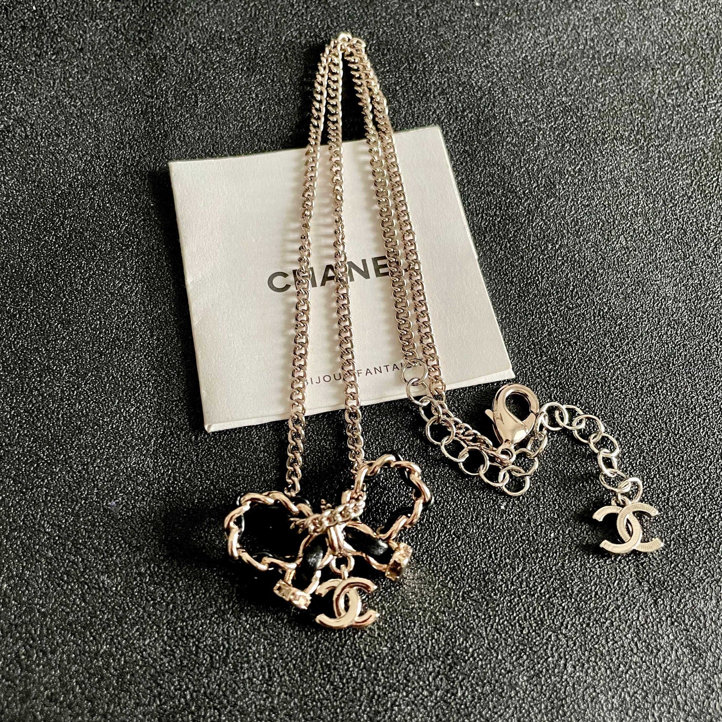 Letter Pendant Necklace in Polished Metal-Tone – Design 017 detail view