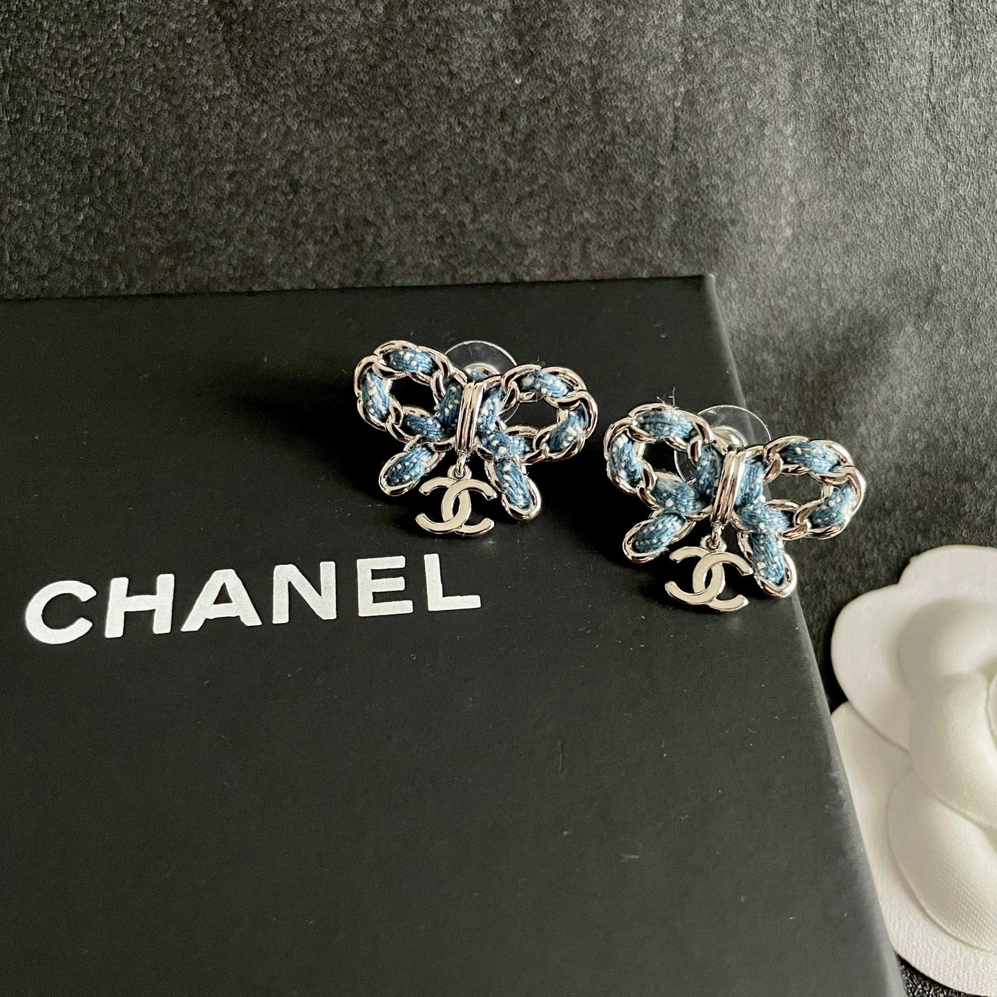 Signature Emblem Stud Earrings in Polished Metal-Tone – Design 120 detail view