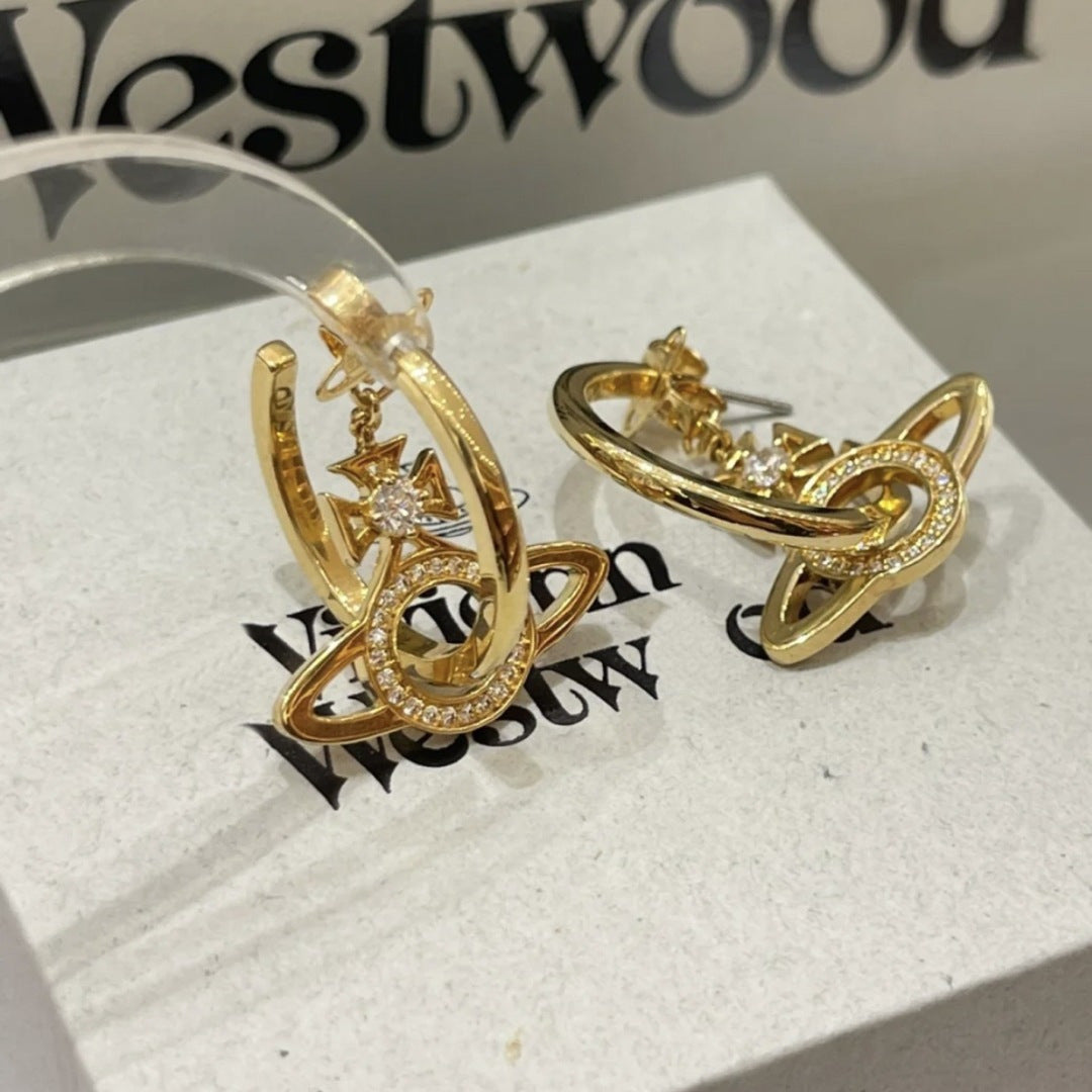 Orb Statement Earrings in Polished Metal-Tone – Design 001 main product view