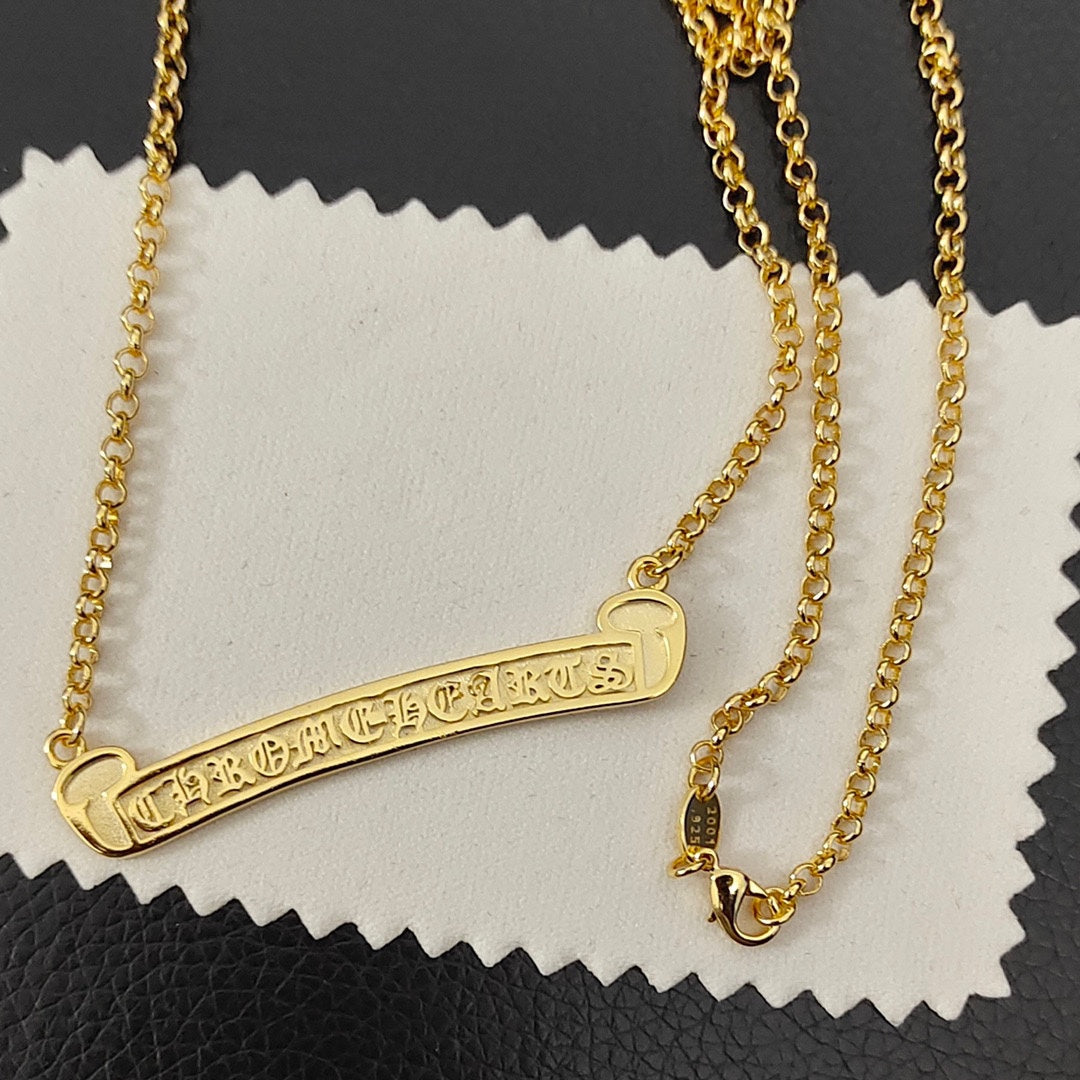 Gothic Emblem Pendant Necklace in Metal-Tone – Design 43 styled product view