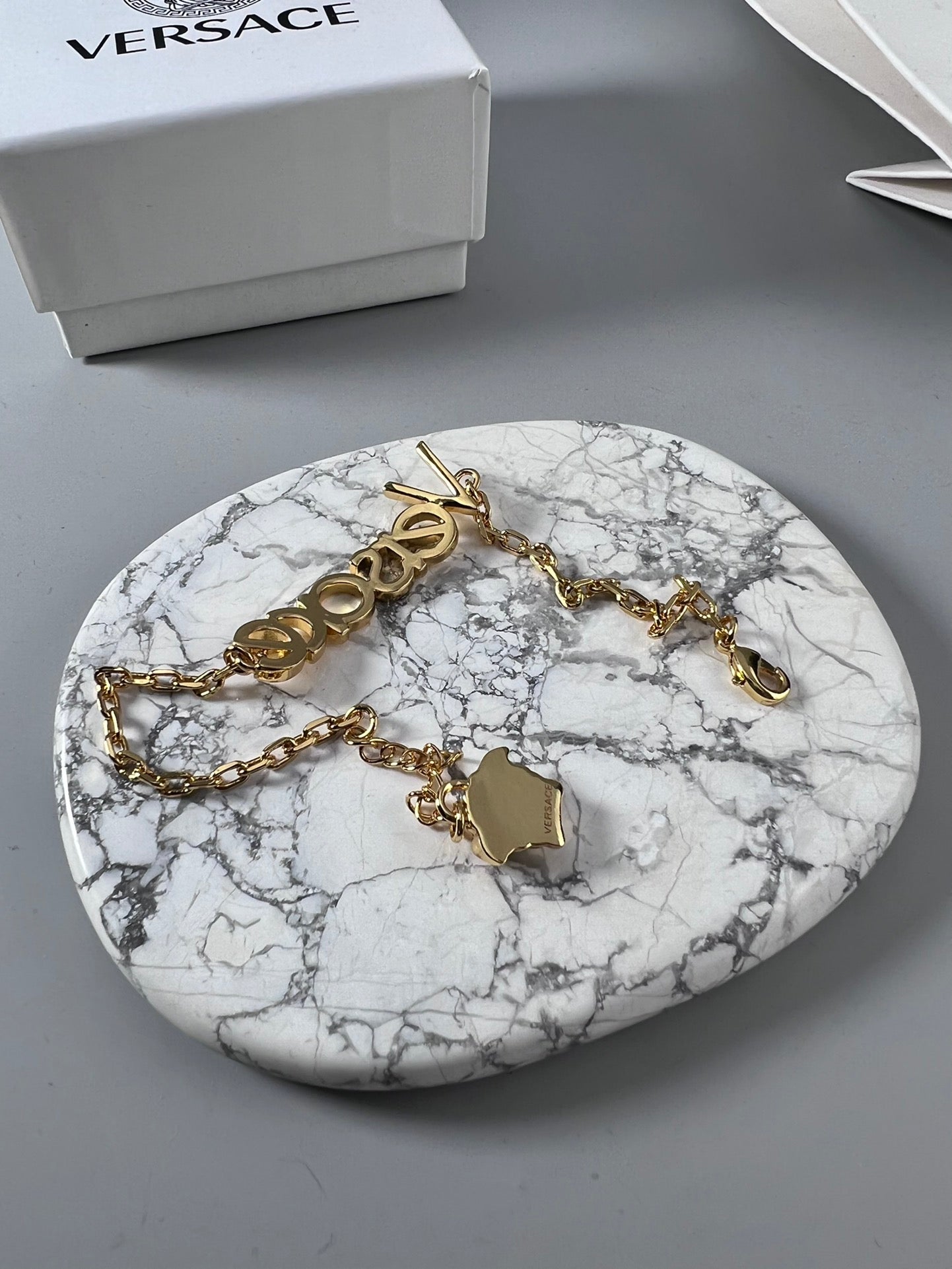 Statement Emblem Statement Bracelet in Polished Metal-Tone – Design 01 close-up detail