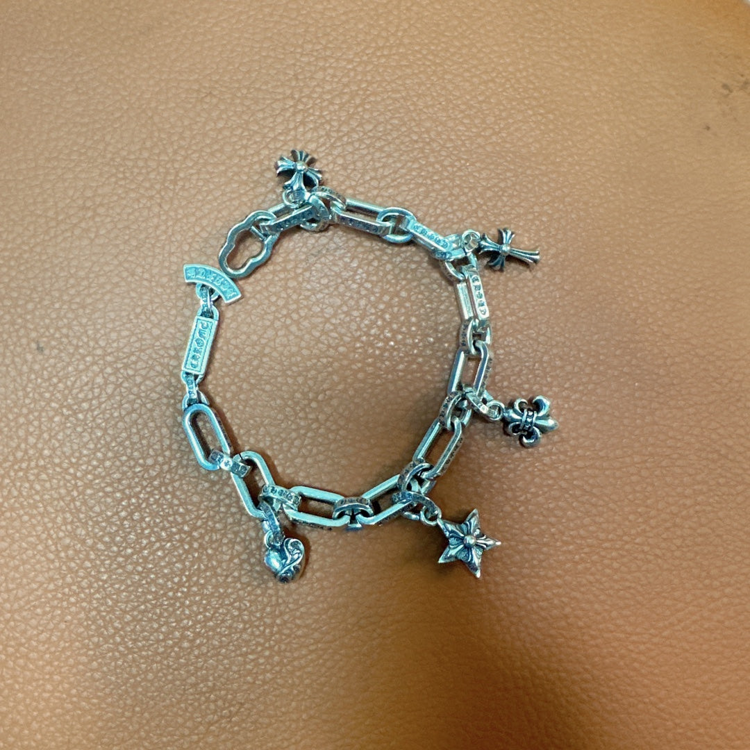 Gothic Emblem Statement Bracelet in Metal-Tone – Design 06 side detail