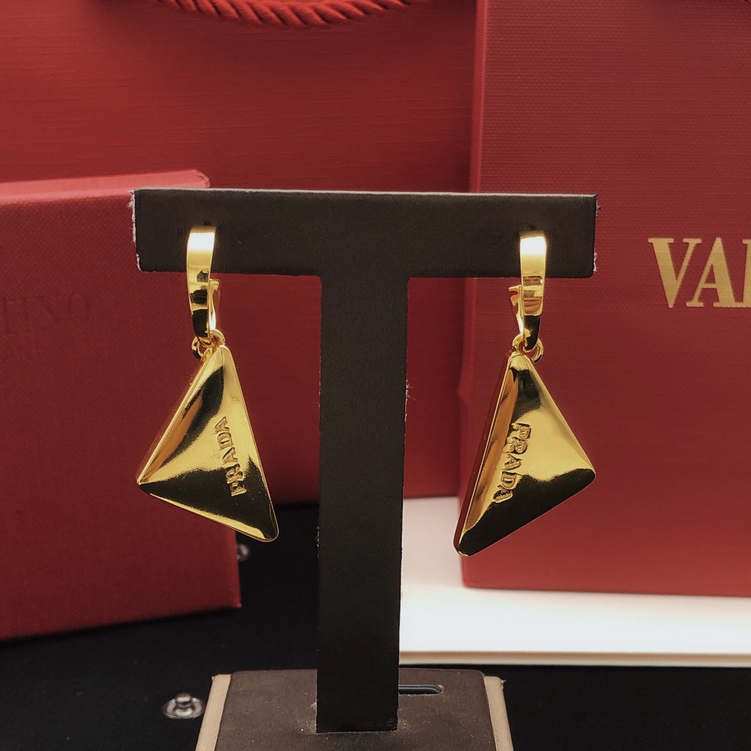Triangle Drop Earrings in Gold-Tone main product view