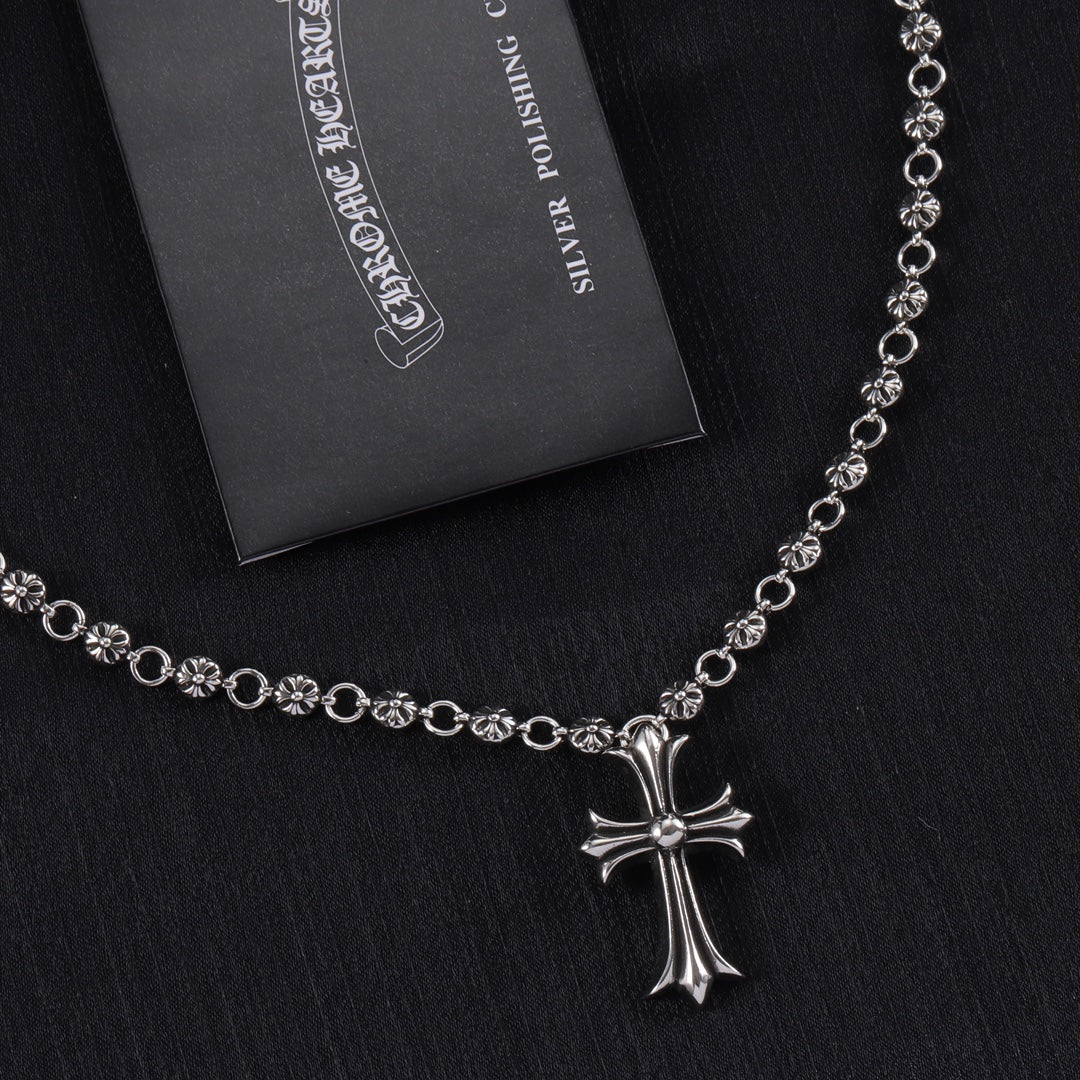 Gothic Emblem Pendant Necklace in Metal-Tone – Design 51 styled product view