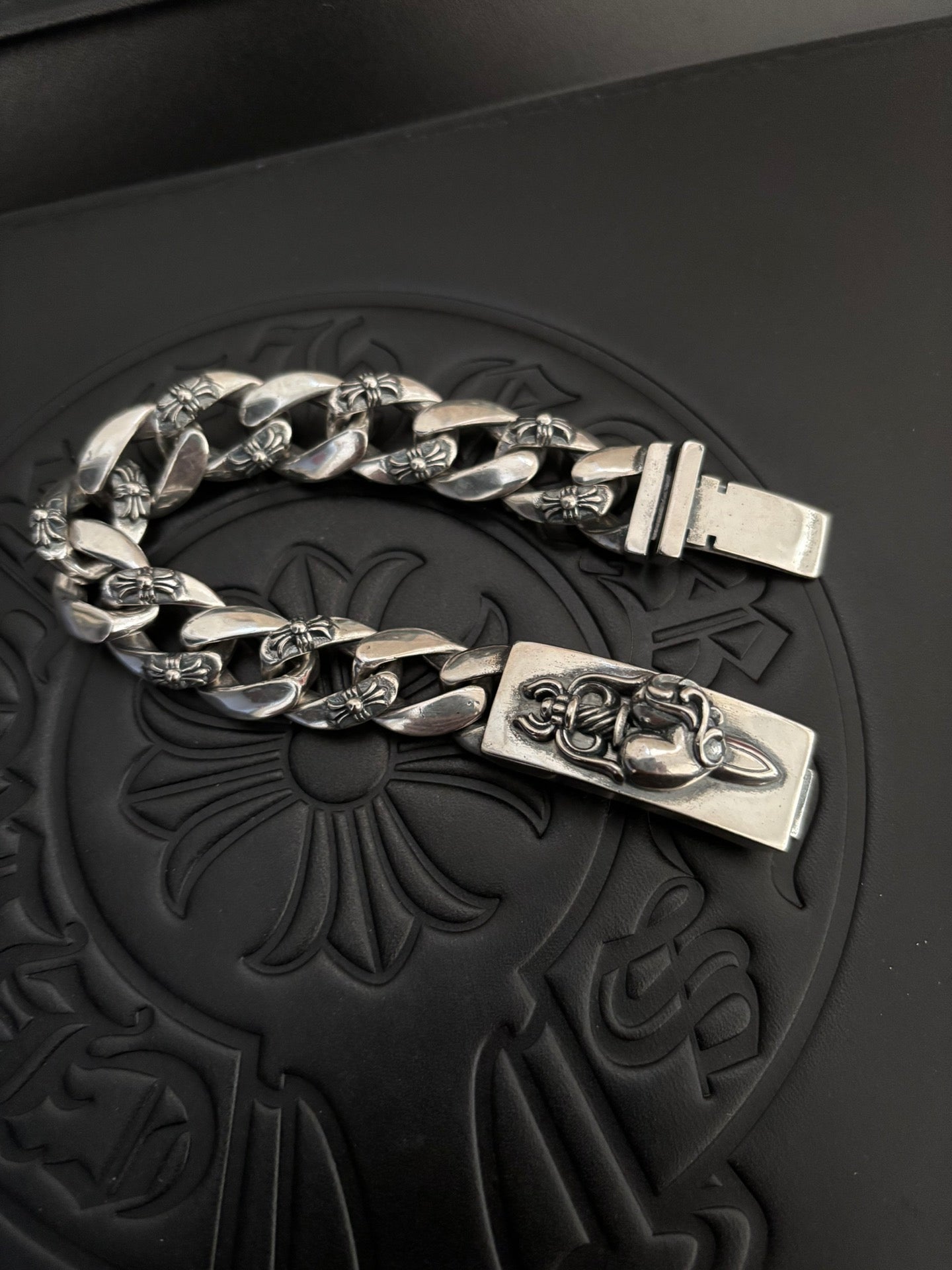 Gothic Emblem Statement Bracelet in Metal-Tone – Design 12 main product view