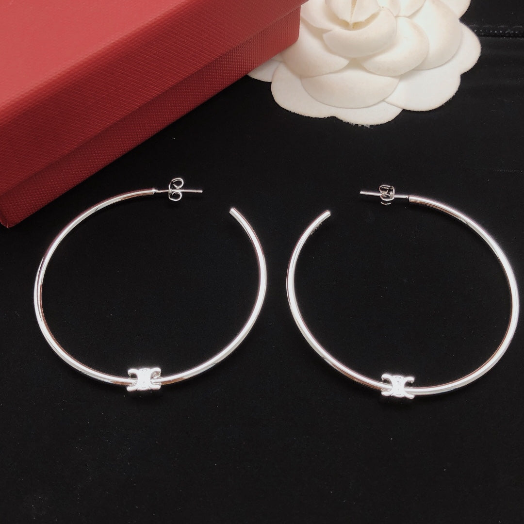 Round Statement Earrings in Gold-Tone main product view