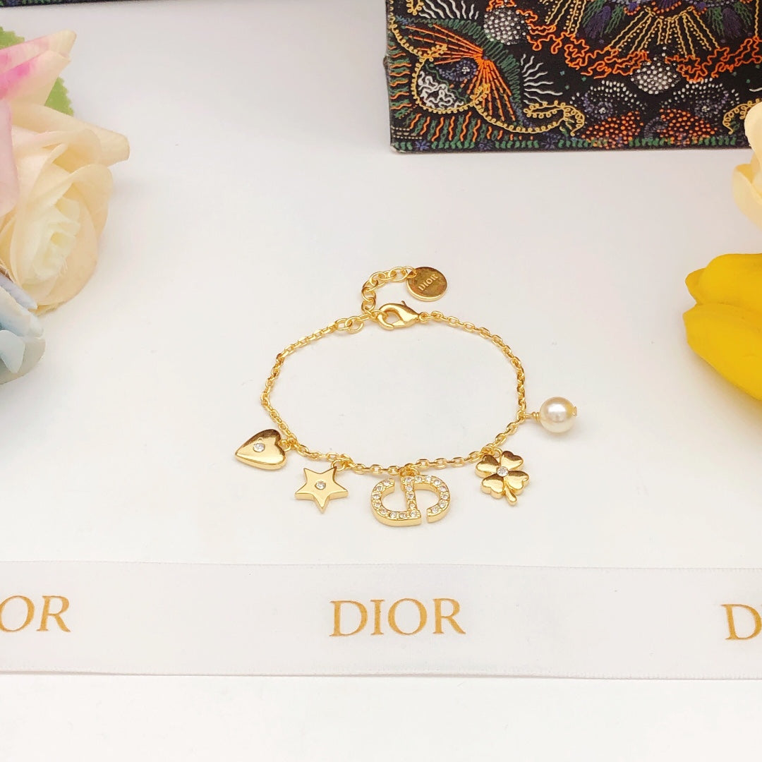 Heart Motif Statement Bracelet in Polished Metal-Tone – Design 001 styled view