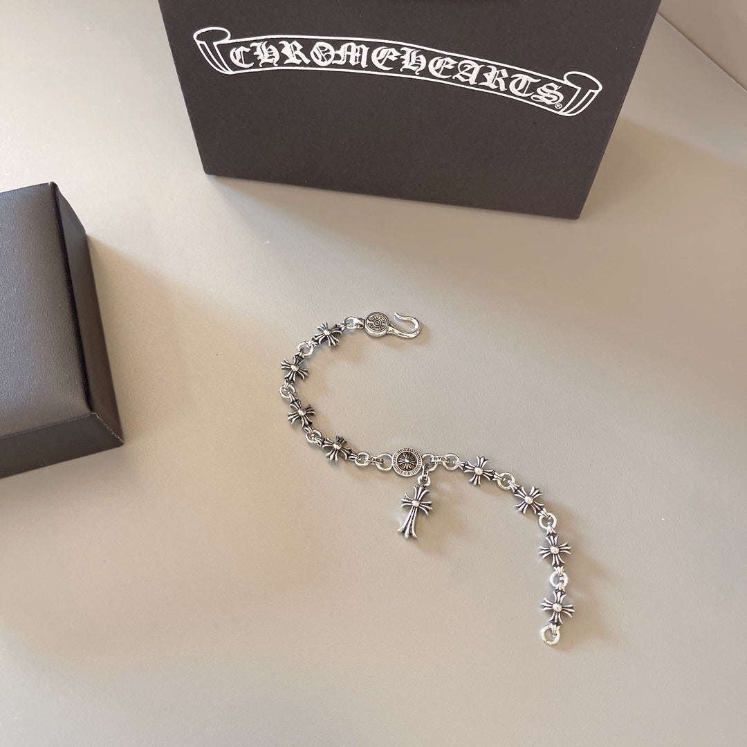 Gothic Emblem Statement Bracelet in Metal-Tone – Design 10 detail view