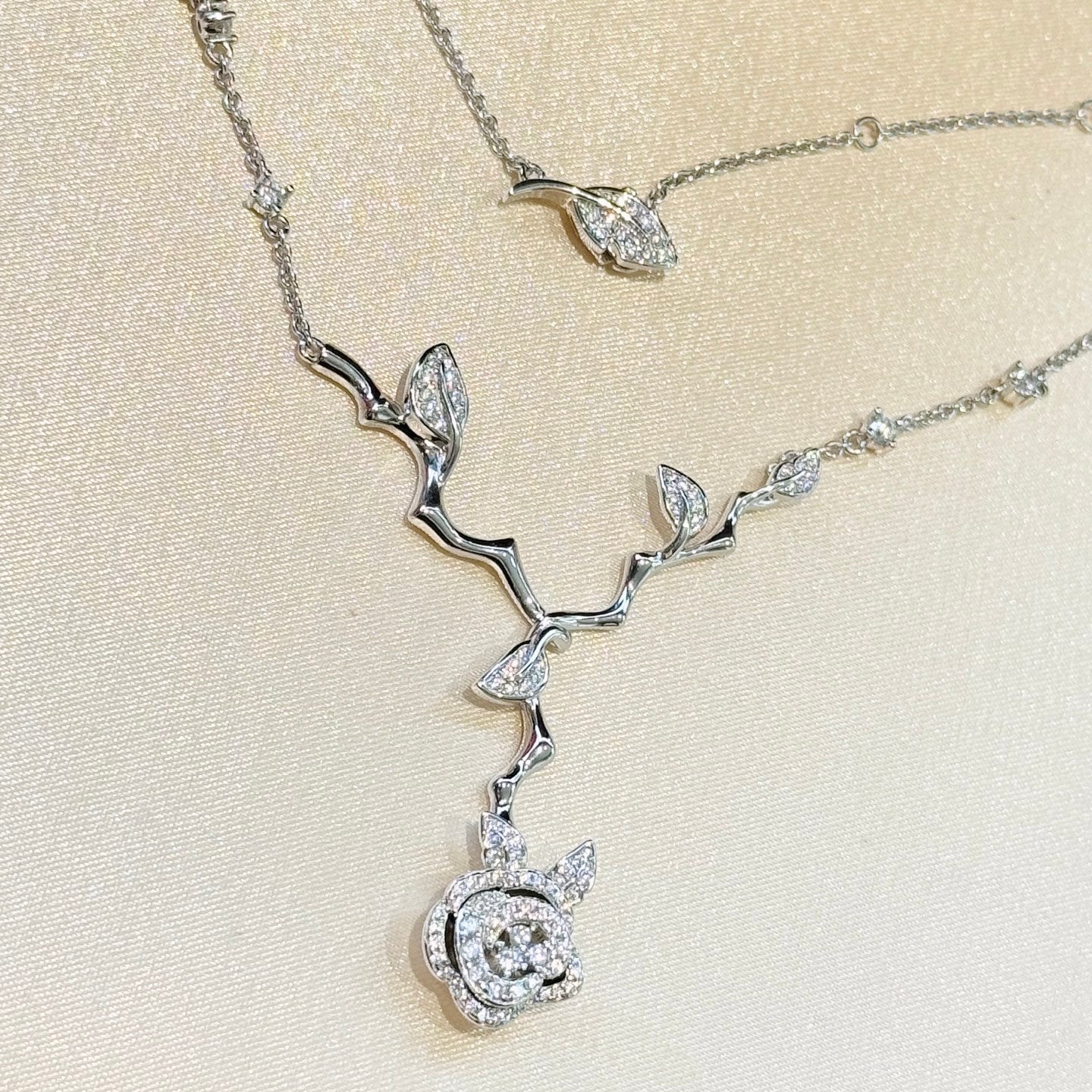 Signature Emblem Pendant Necklace in Gold-Tone – Design 004 detail view