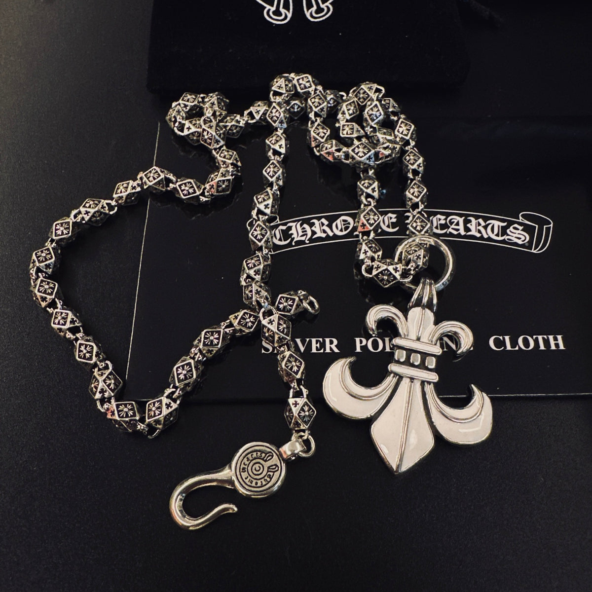 Gothic Emblem Pendant Necklace in Metal-Tone – Design 35 main product view