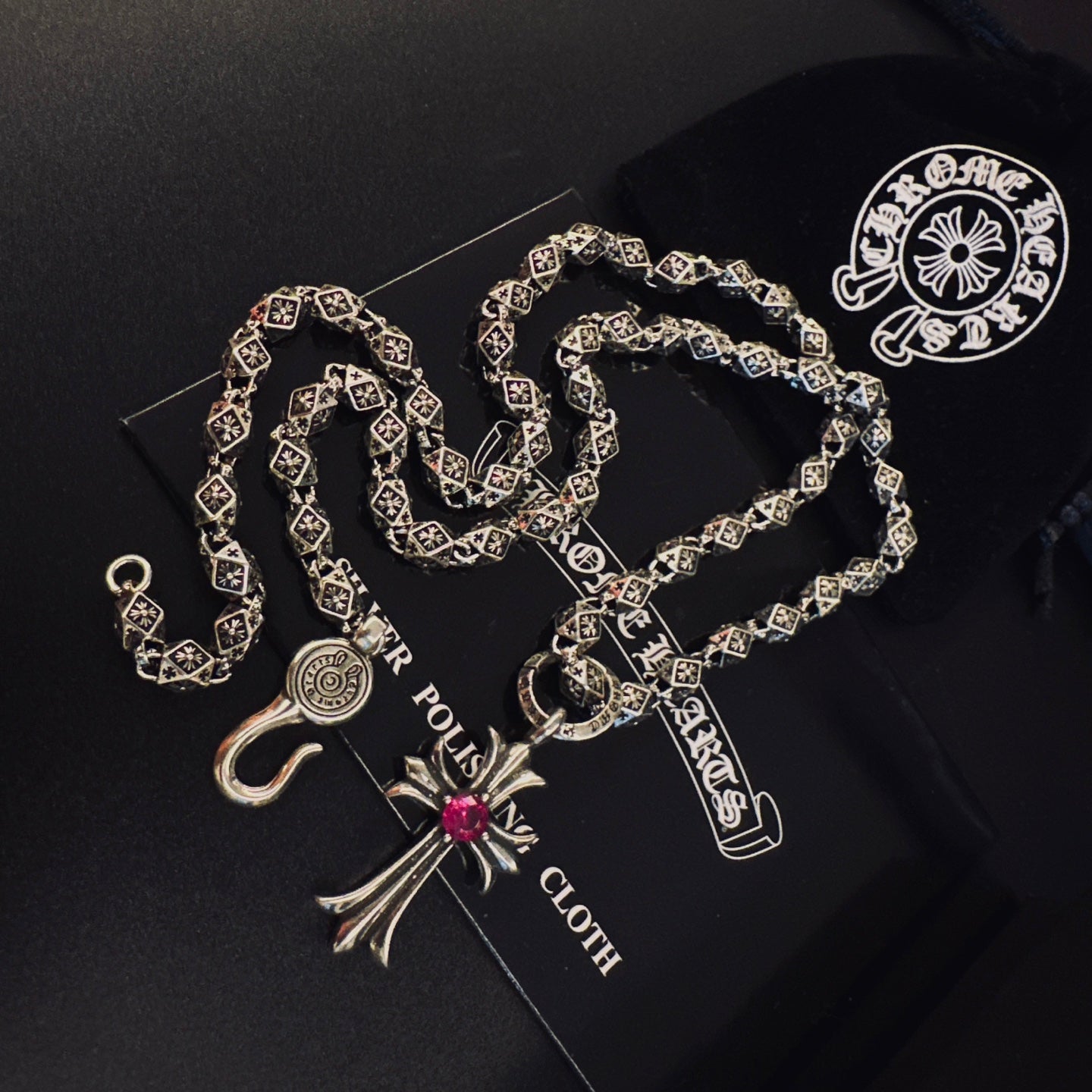 Gothic Emblem Pendant Necklace in Metal-Tone – Design 25 main product view