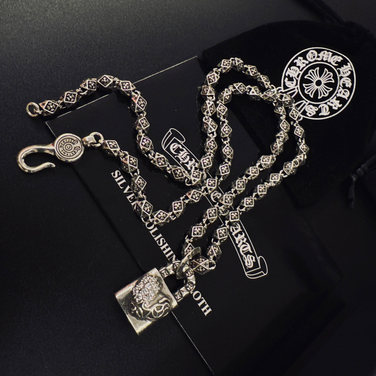Gothic Emblem Pendant Necklace in Metal-Tone – Design 21 front product view