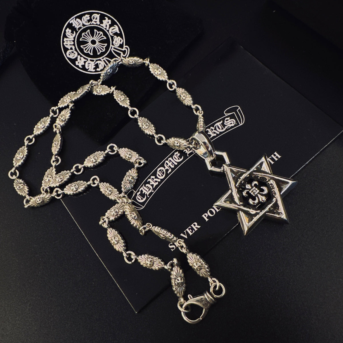 Gothic Emblem Pendant Necklace in Metal-Tone – Design 14 main product view