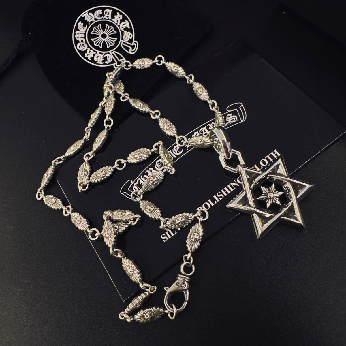 Gothic Emblem Pendant Necklace in Metal-Tone – Design 13 main product view