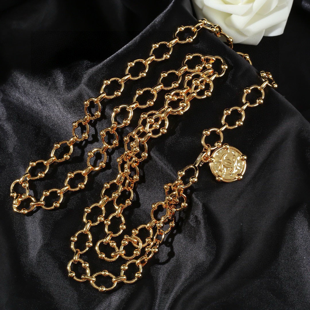 Signature Emblem Jewelry Accessory in Polished Metal-Tone – Design 055 front product view