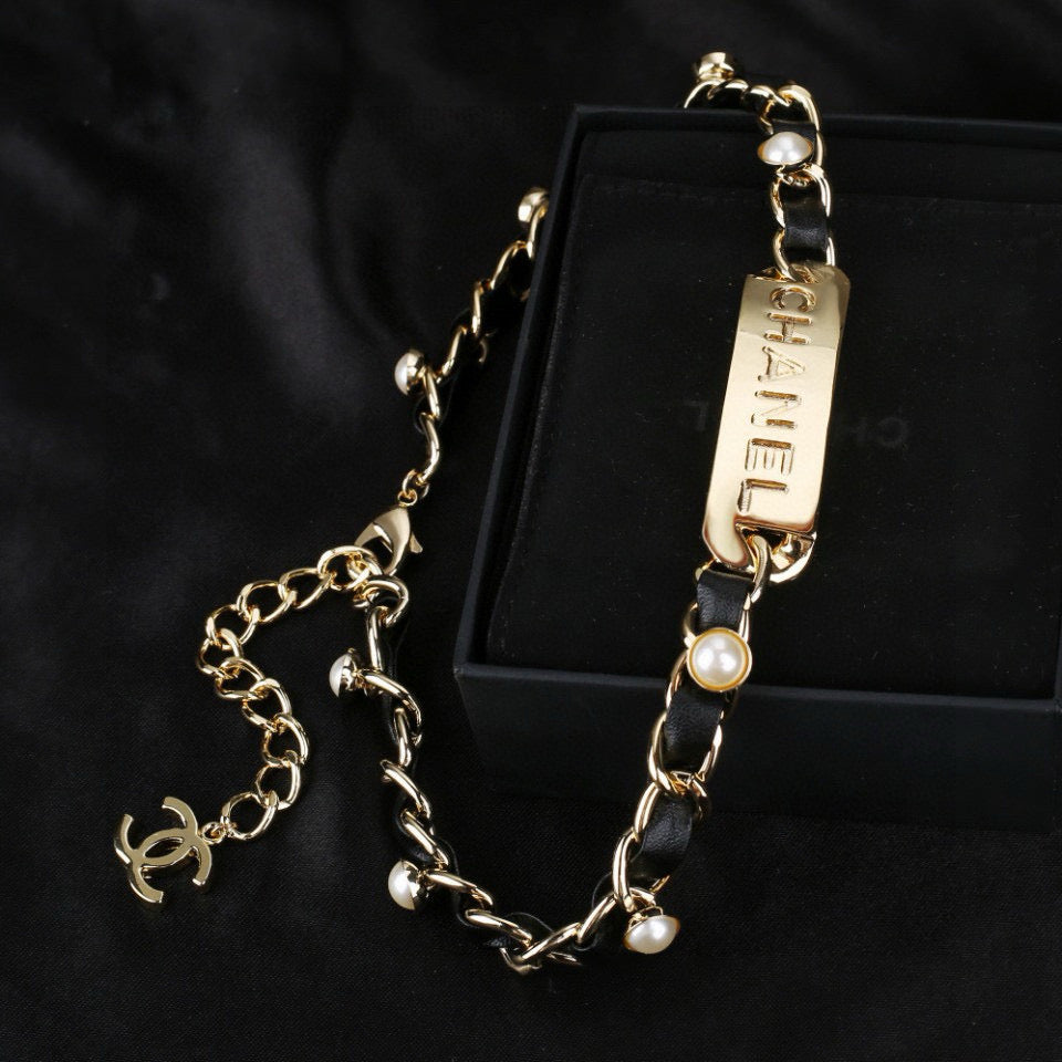 Signature Emblem Pendant Necklace in Gold-Tone – Design 051 styled product view