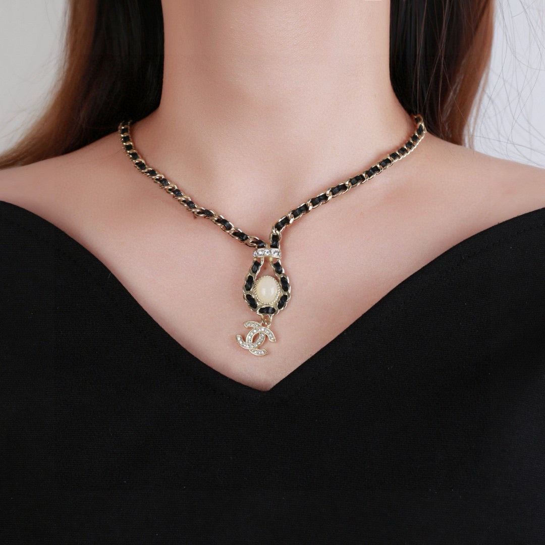 Signature Emblem Pendant Necklace in Gold-Tone – Design 007 styled product view