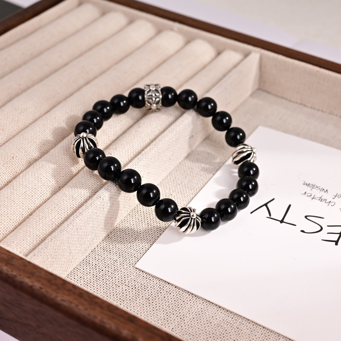 Cross Statement Bracelet in Metal-Tone – Design 12 close-up detail