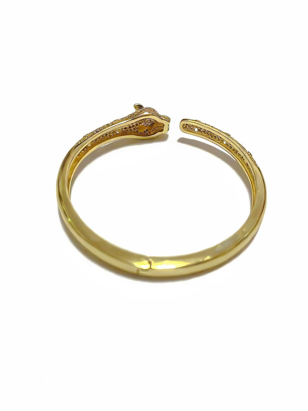 Sculptural Statement Bracelet in Gold-Tone – Design 76 detail view