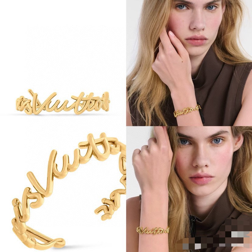 Clover Bangle in Polished Metal-Tone – Clover Detail – Design 011 main product view