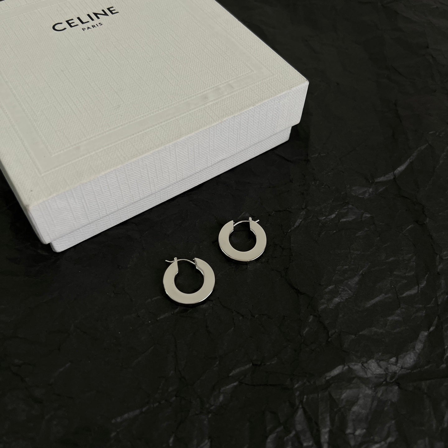 Signature Emblem Statement Earrings in Polished Metal-Tone – Design 02 styled detail