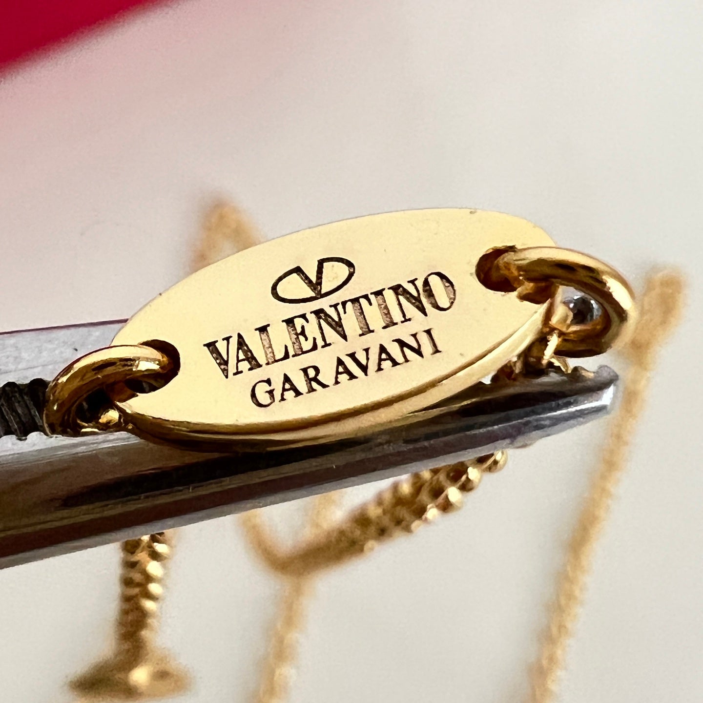 Signature Emblem Pendant Necklace in Polished Metal-Tone – Design 04 styled detail