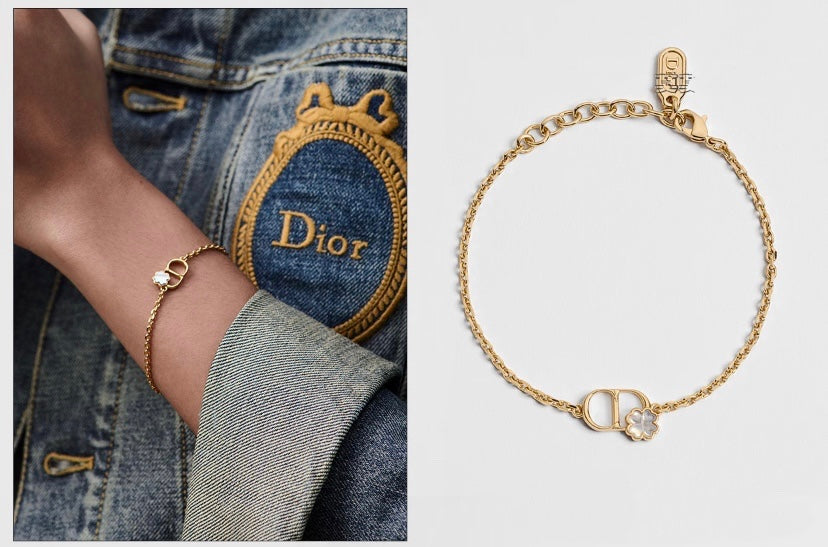 Graphic Letter Motif Statement Bracelet in Gold-Tone front view