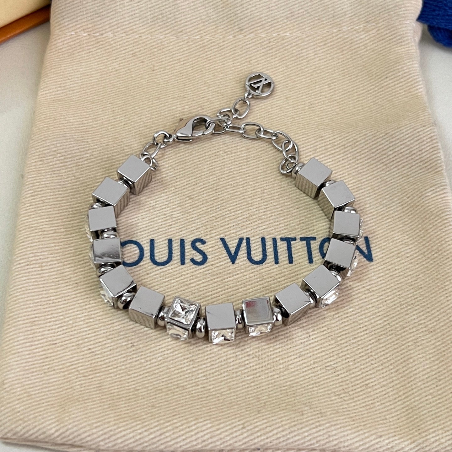 Geometric Emblem Bracelet in Polished Metal-Tone – Design 018 styled product view