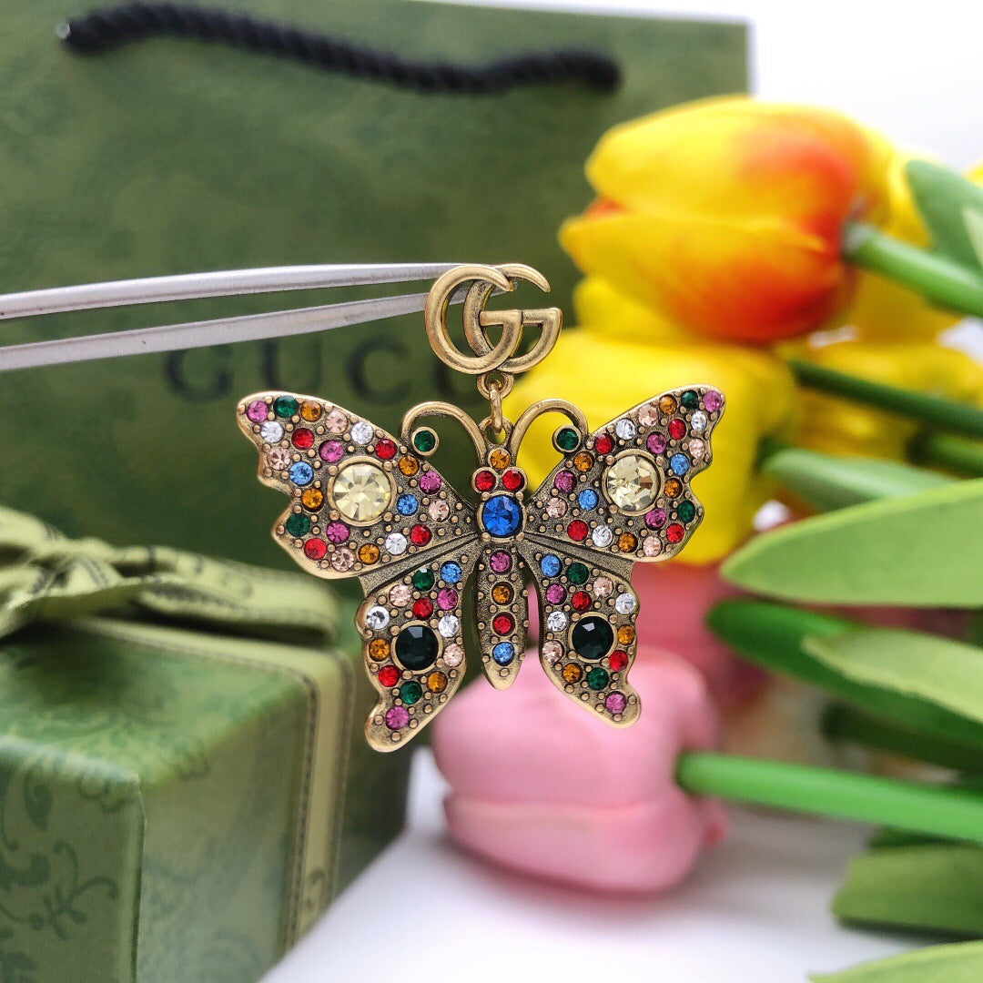 Geometric Emblem Stud Earrings in Polished Metal-Tone – Design 011 front product view