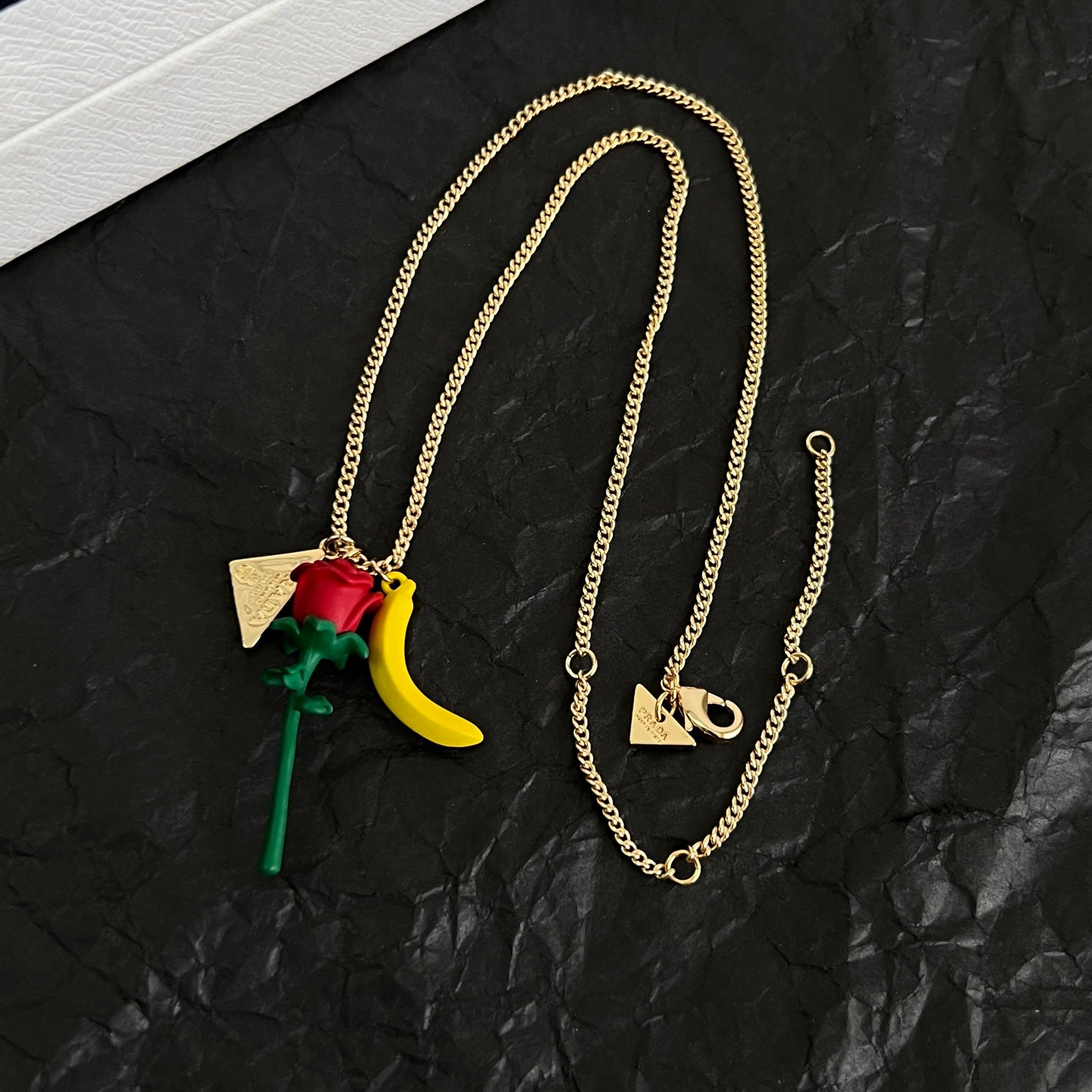 Signature Emblem Pendant Necklace in Polished Metal-Tone – Design 02 styled detail