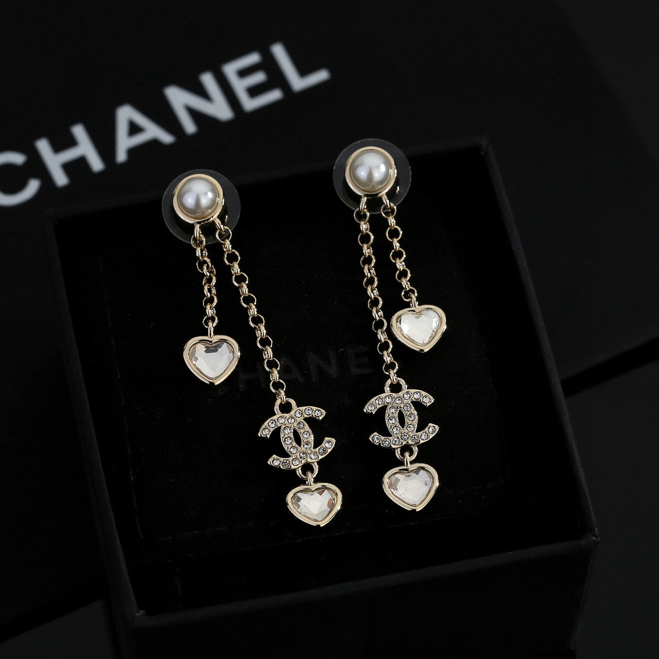 Signature Emblem Stud Earrings in Gold-Tone – Design 022 front product view