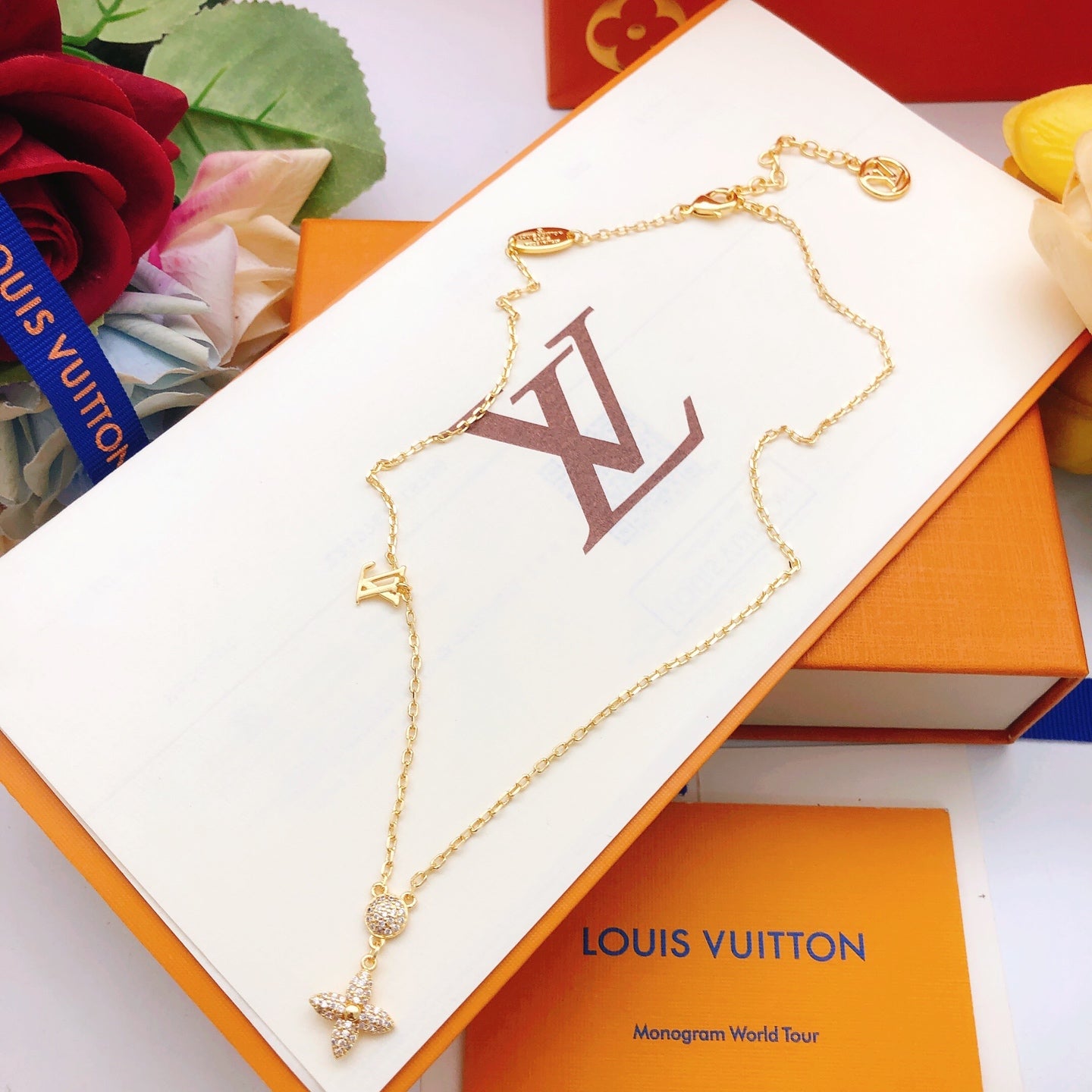 Geometric Emblem Pendant Necklace in Gold-Tone – Design 036 styled product view