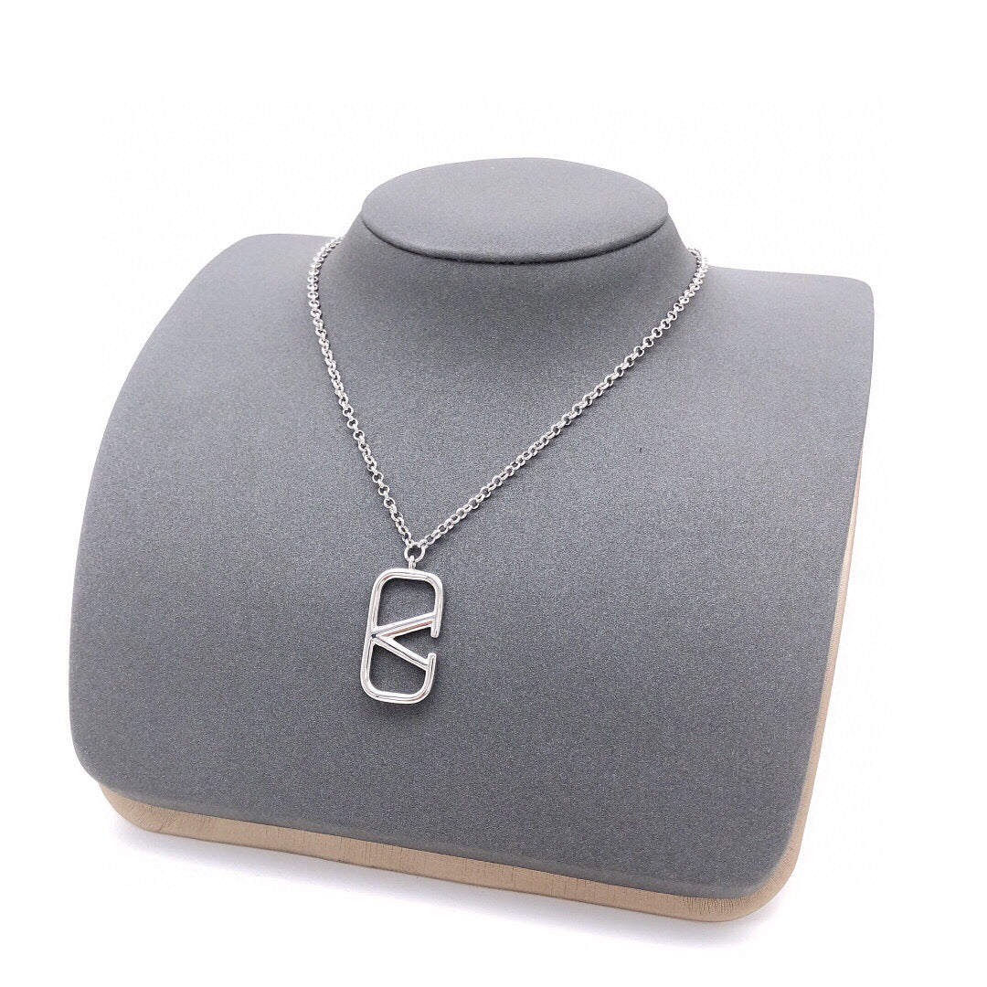 Signature Emblem Pendant Necklace in Gold-Tone – Design 01 main product view
