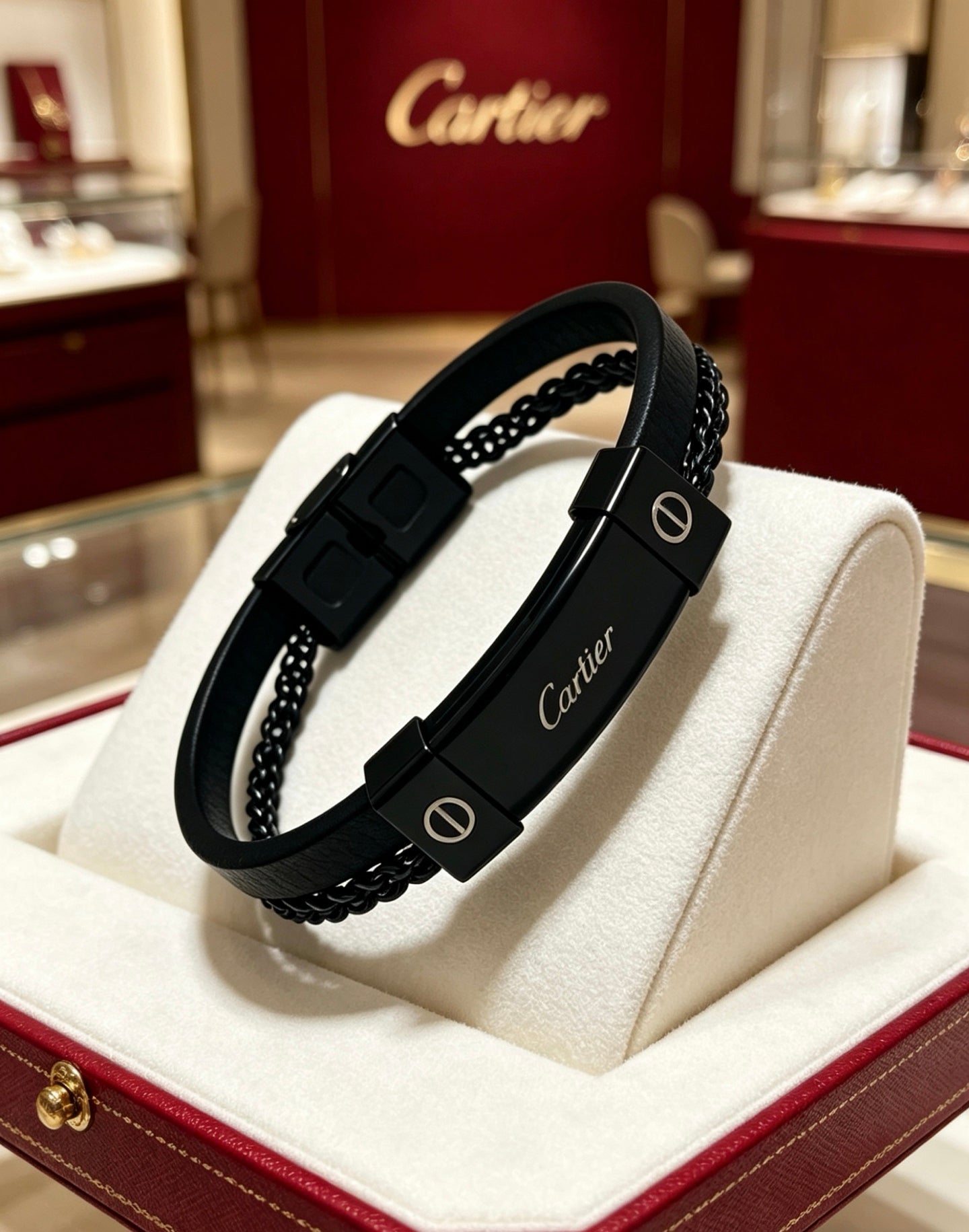 Sculptural Statement Bracelet in Gold-Tone – Design 235 side detail