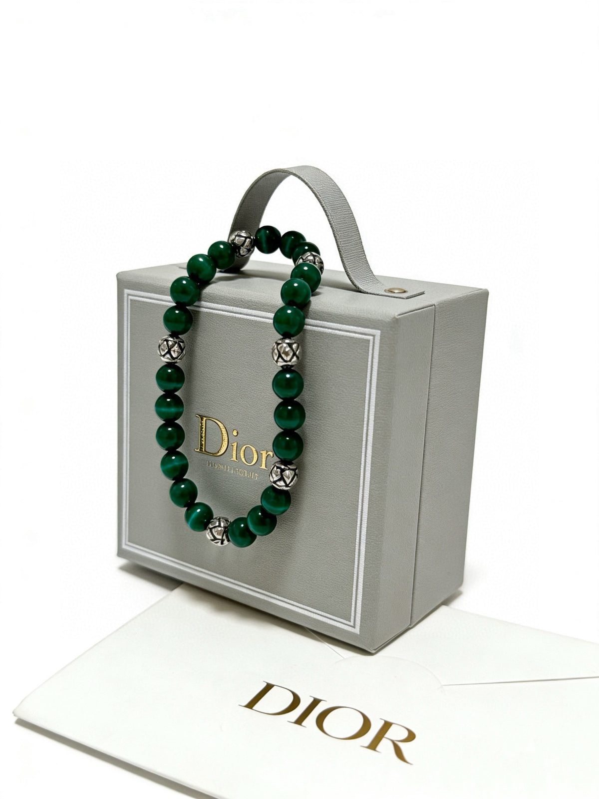 Star Motif Statement Bracelet in Silver-Tone with Vintage-Style Finish – Design 020 front view