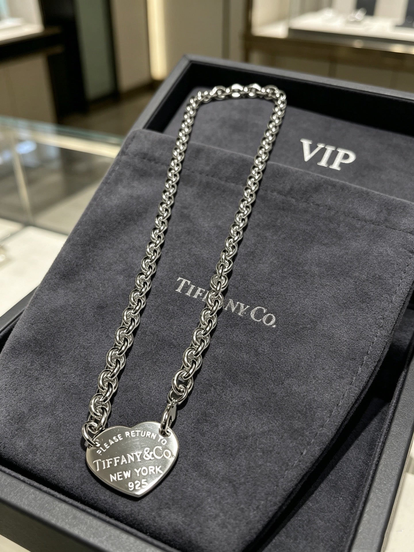 Signature Motif Pendant Necklace in Silver-Tone – Vintage Detail – Design 53 styled product view