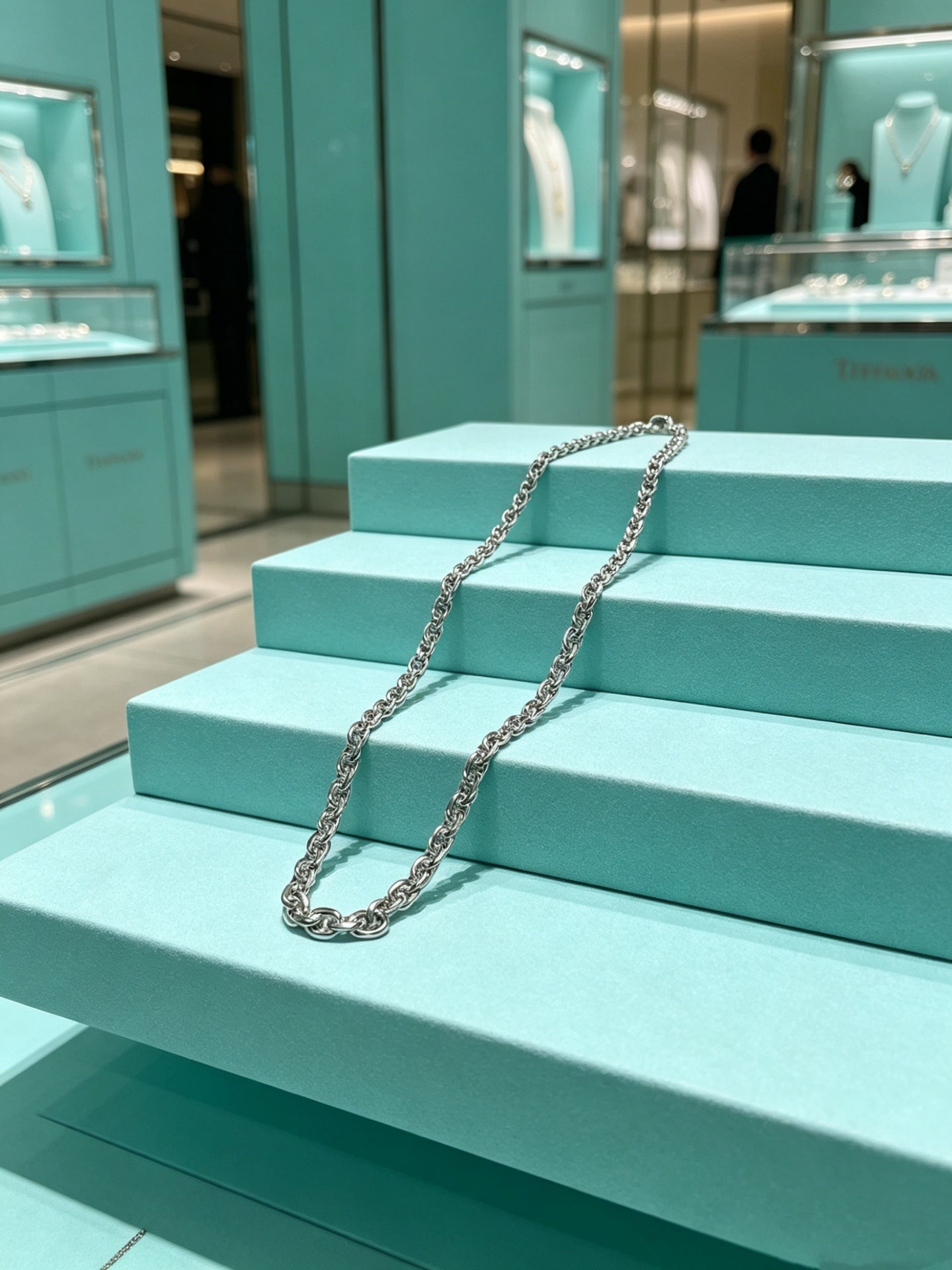 Signature Motif Pendant Necklace in Silver-Tone – Vintage Detail – Design 51 detail view
