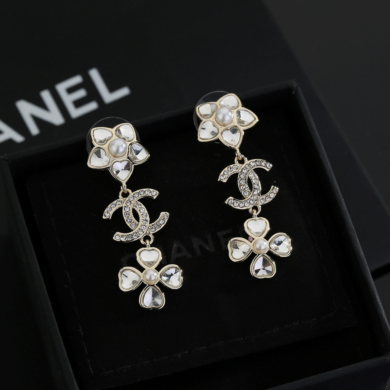 Signature Emblem Stud Earrings in Gold-Tone – Design 015 styled product view