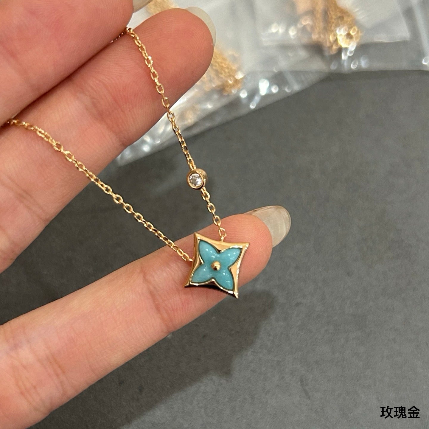 Geometric Emblem Pendant Necklace in Polished Metal-Tone – Design 010 main product view