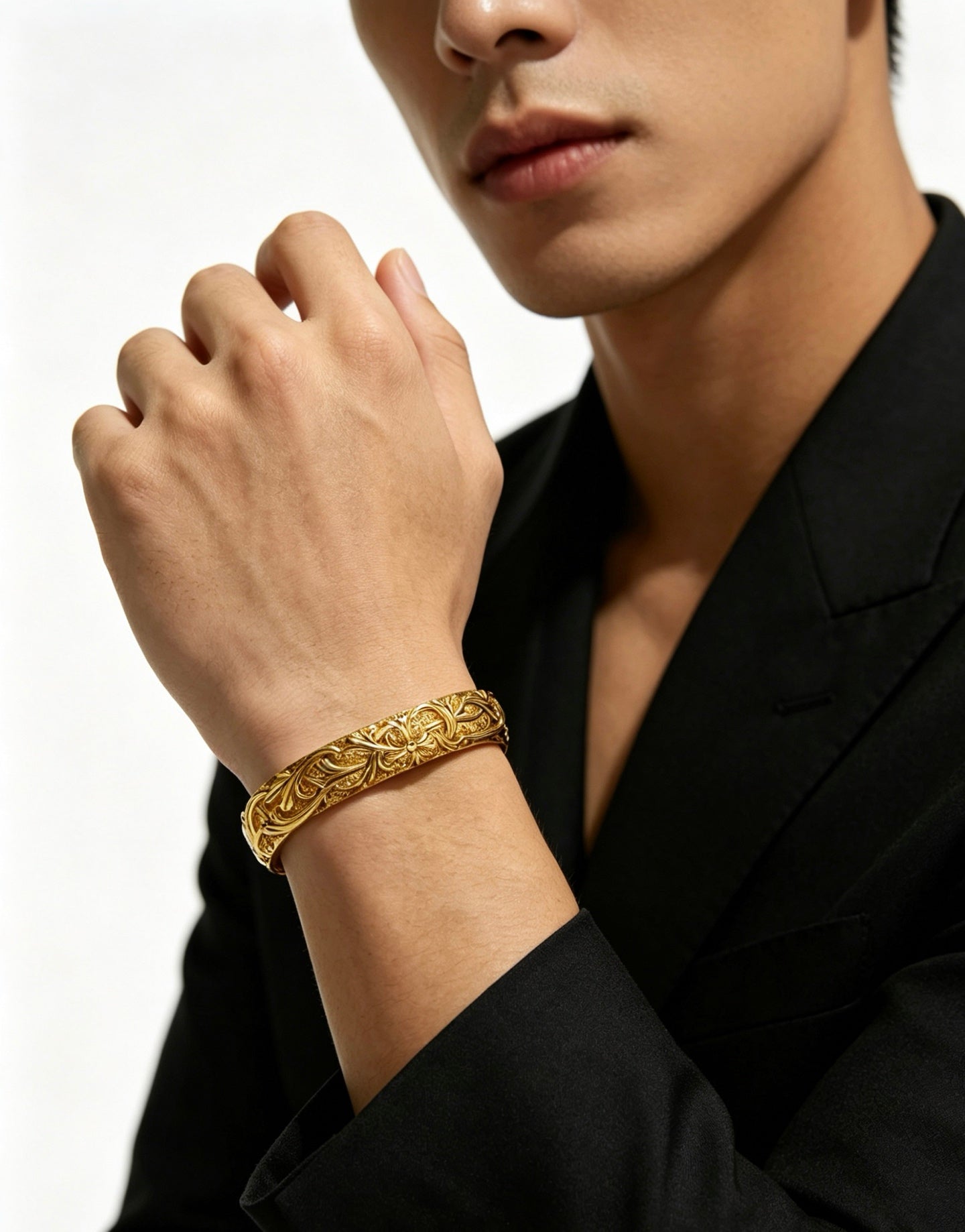 Cross Statement Bracelet in Metal-Tone – Design 03 detail view
