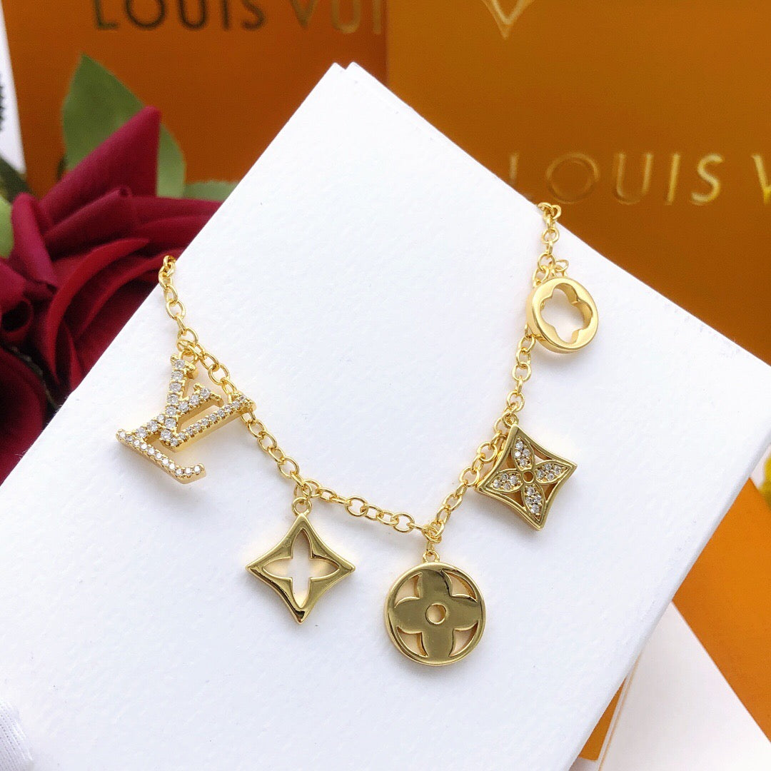 Geometric Emblem Bracelet in Gold-Tone – Design 035 styled product view